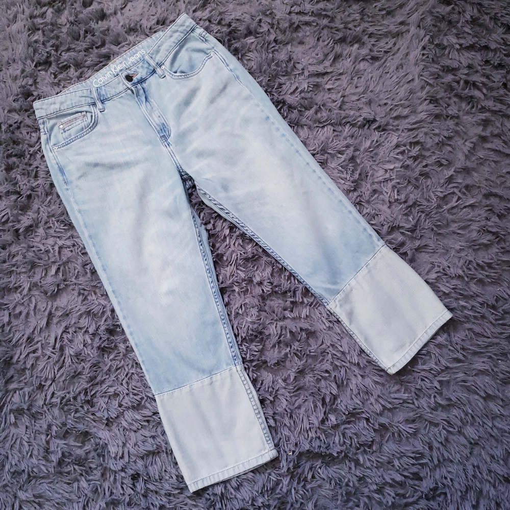 Calvin Klein Two Tone Cropped Vintage jeans
